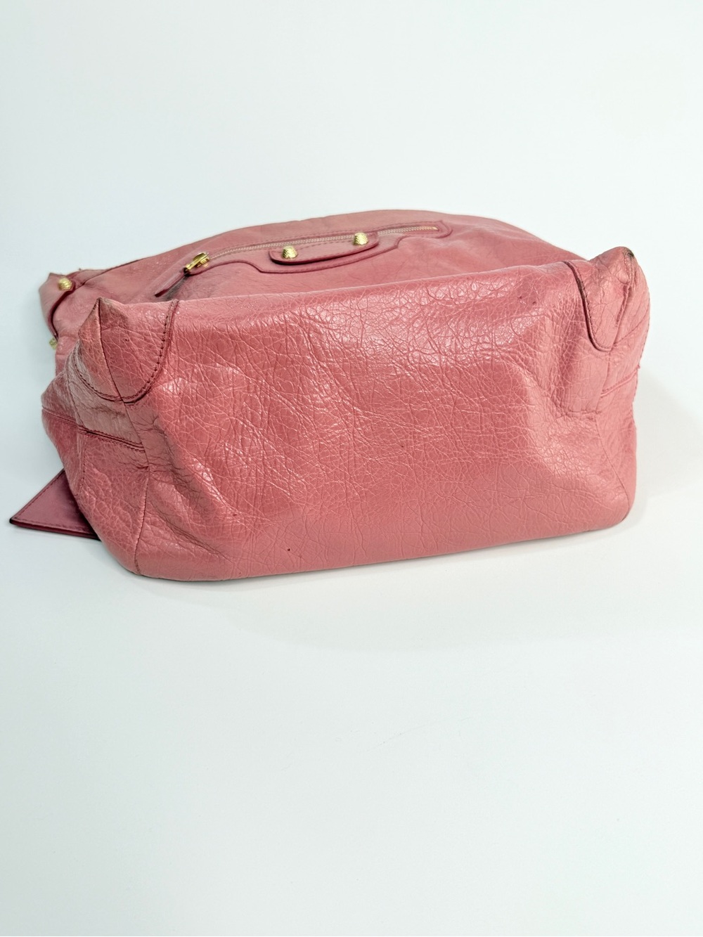 Auth Balenciaga Pink Leather Shoulder Hobo Bag motorcycle giant city hardware - Picture 9 of 15
